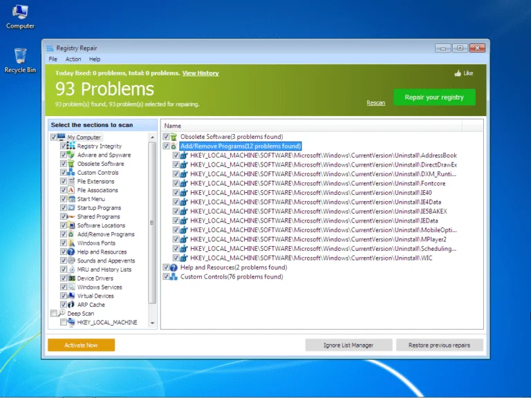 Glarysoft Registry Repair