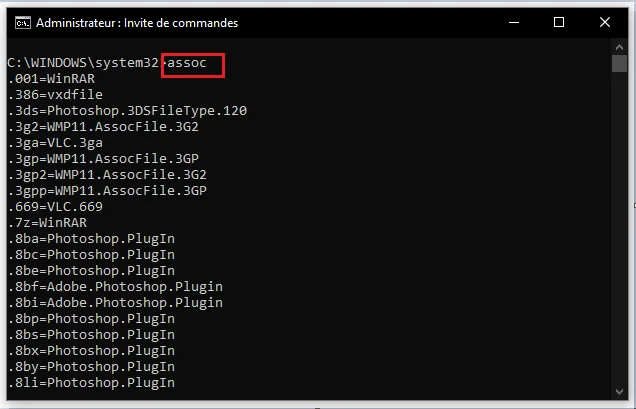 Assoc cmd invite commande