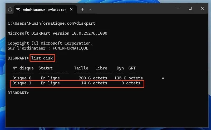 List disk usb reparer