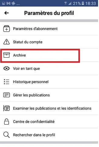 Archive story facebook android