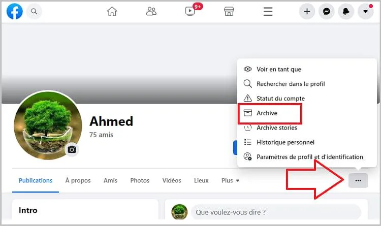 Archive story facebook ordinateur
