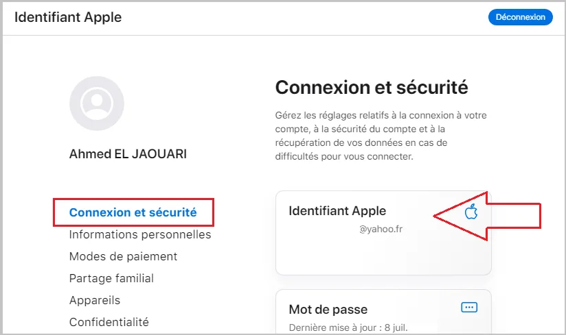 Connexion et securite apple 1