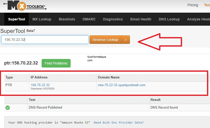 Mxtoolbox reverse lookup