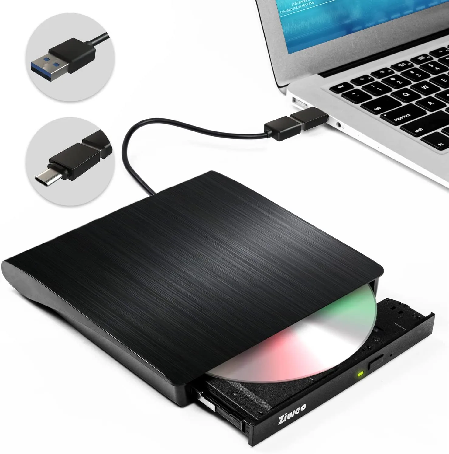 Connecter un lecteur de CD en USB C