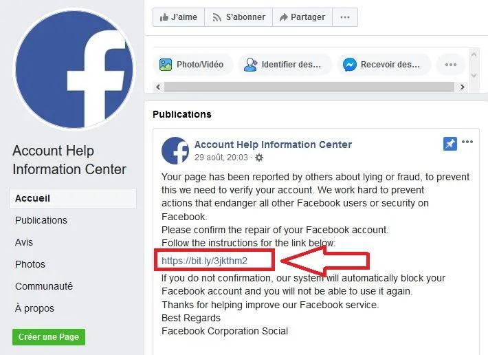 Ne cliquez pas sur des liens suspects sur Facebook