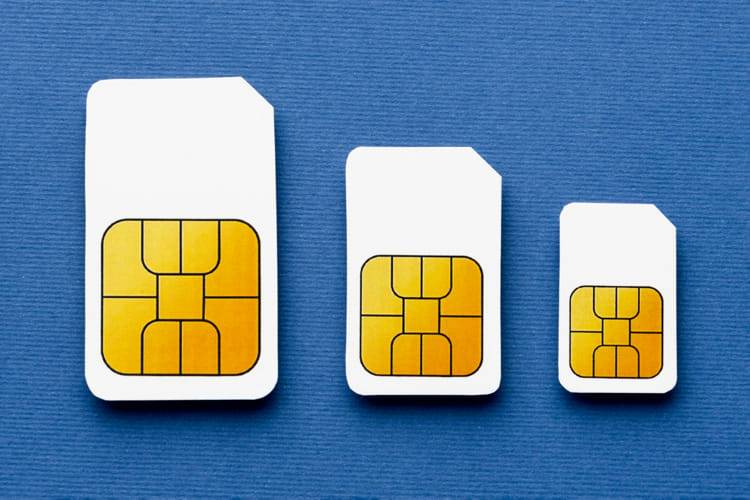 gros plan sur une carte SIM prépayée