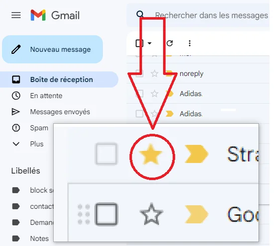 Favori gmail