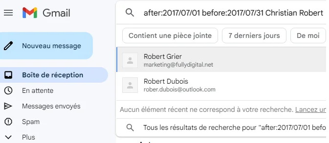 Gmail before after ancien email