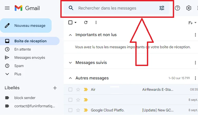 Recherche gmail 1