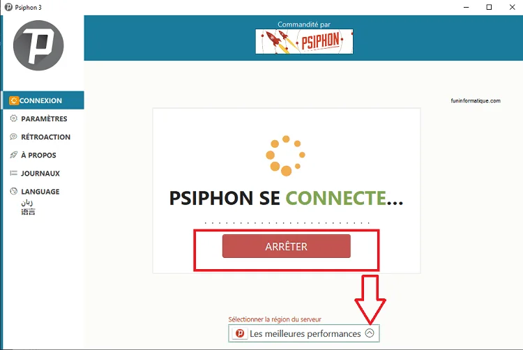Psiphon contourner blocage