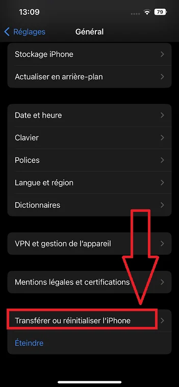 Reinnitialiser iphone