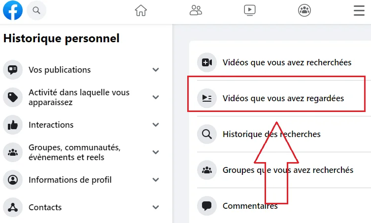 Videos que vous avez regarde facebook