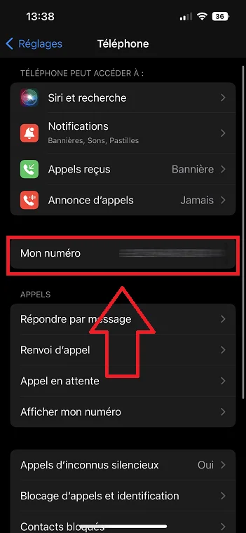 Mon numero portable iphone