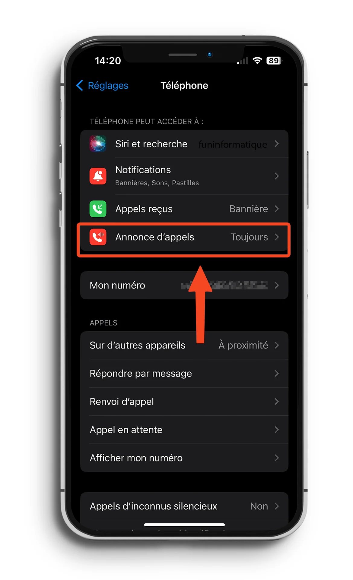 Annonce appels iphone