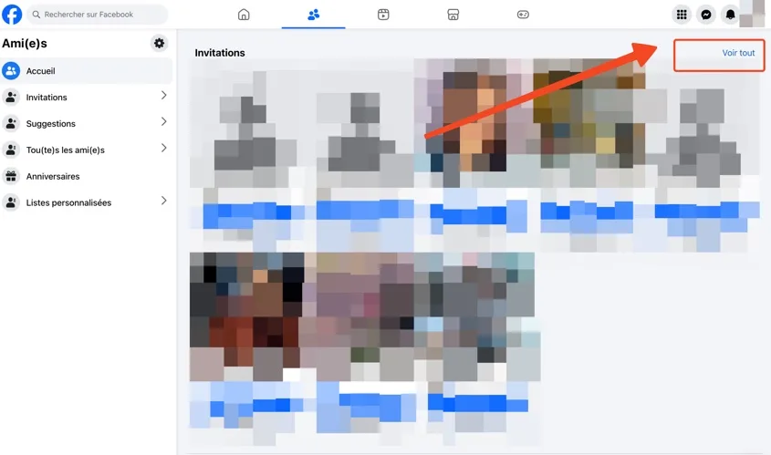 Voir tout ami facebook