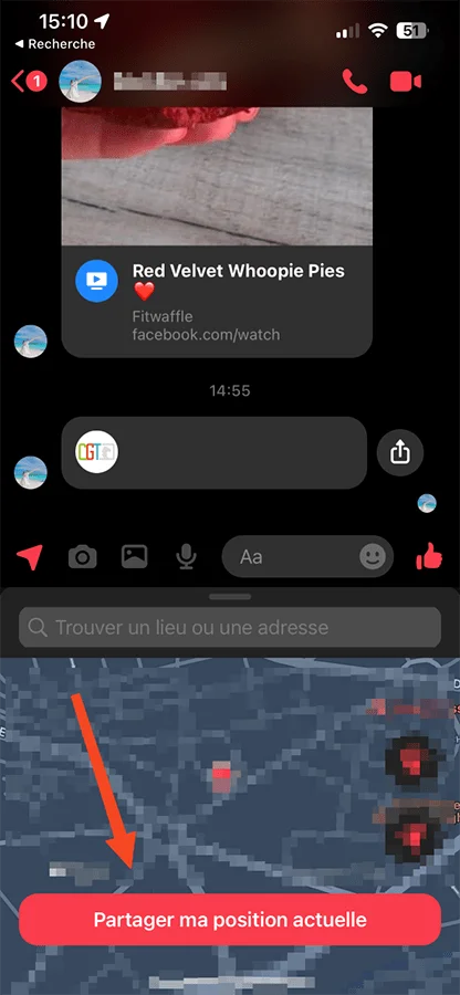 Partager position messenger
