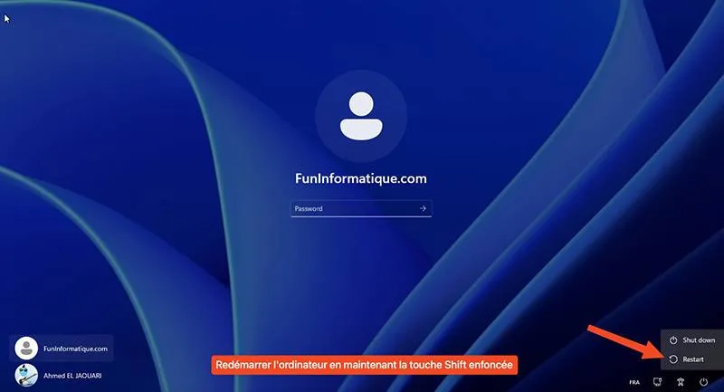Shift windows 11 redemarrer