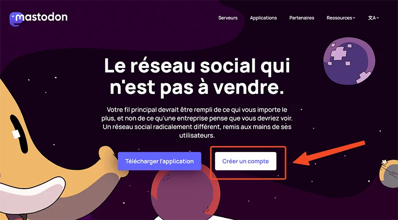 Creer un compte mastodon