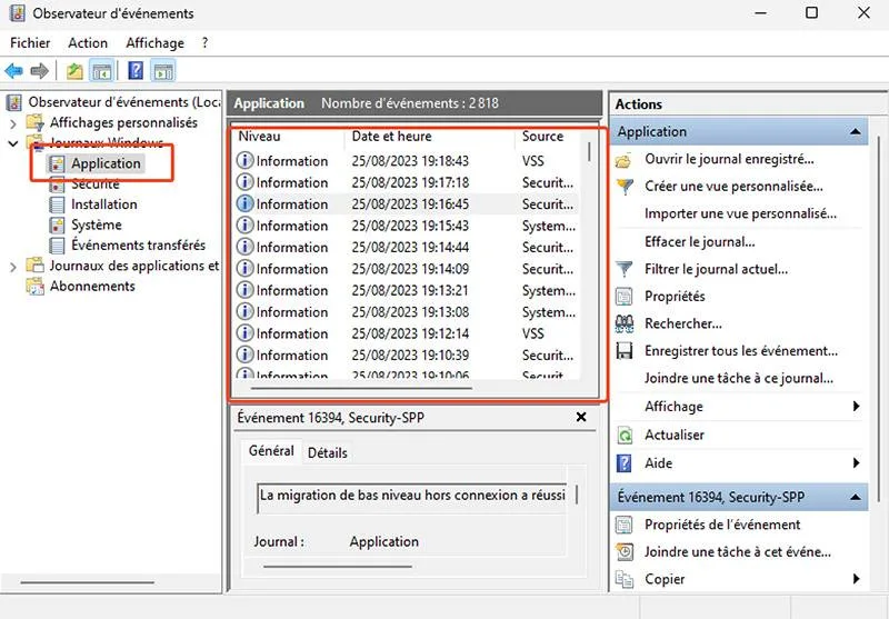 Historique activite windows 11