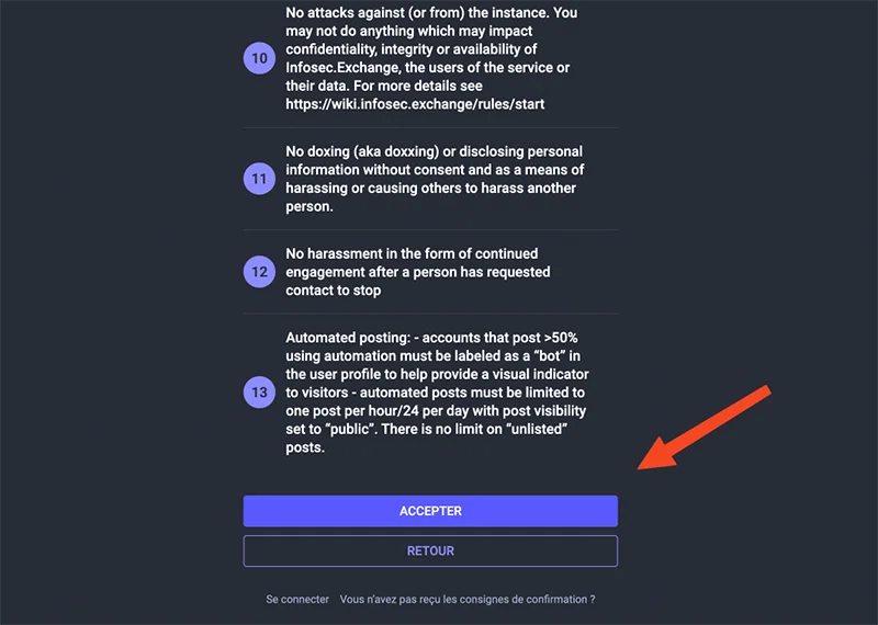 Regles serveur mastodon