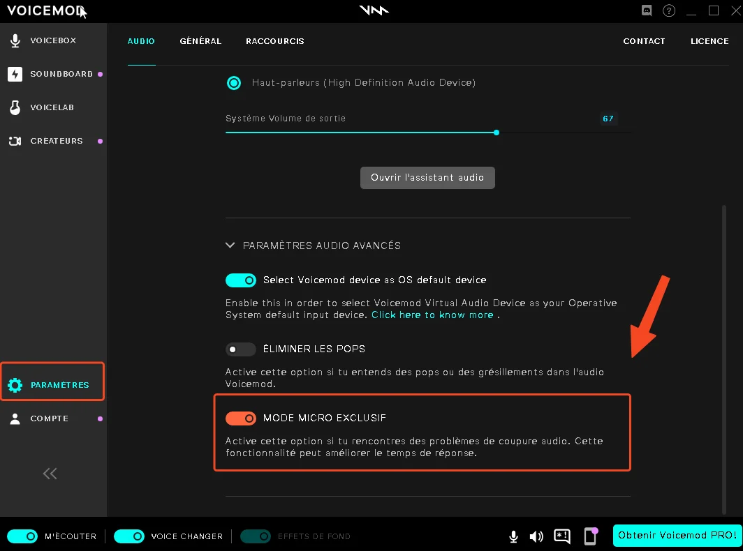 Voicemode changer voix