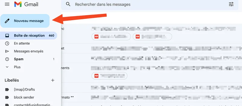 Gmail nouveau message