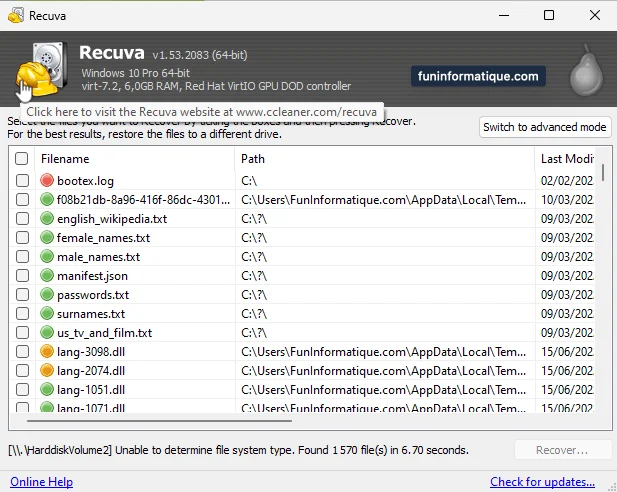 Recuva windows 11