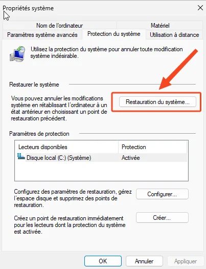 Restauration systeme