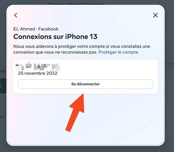Connexion active facebook se deconnecter