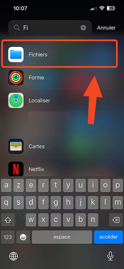 Fichiers iphone