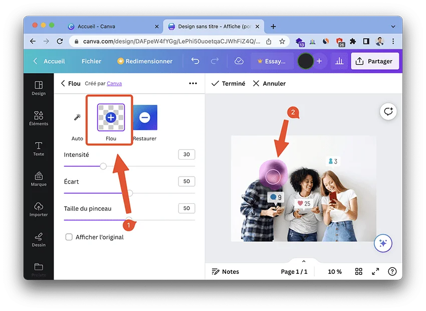 Flouter visage photo en ligne