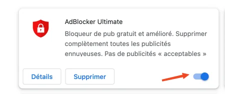 Bloquer pub chrome