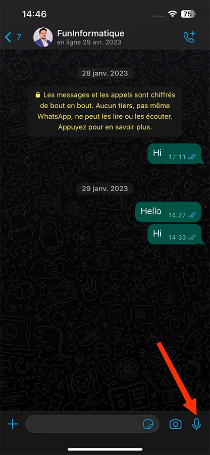 Mode video instantane whatsapp