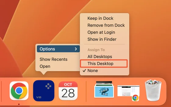 Affecter app bureau mac os
