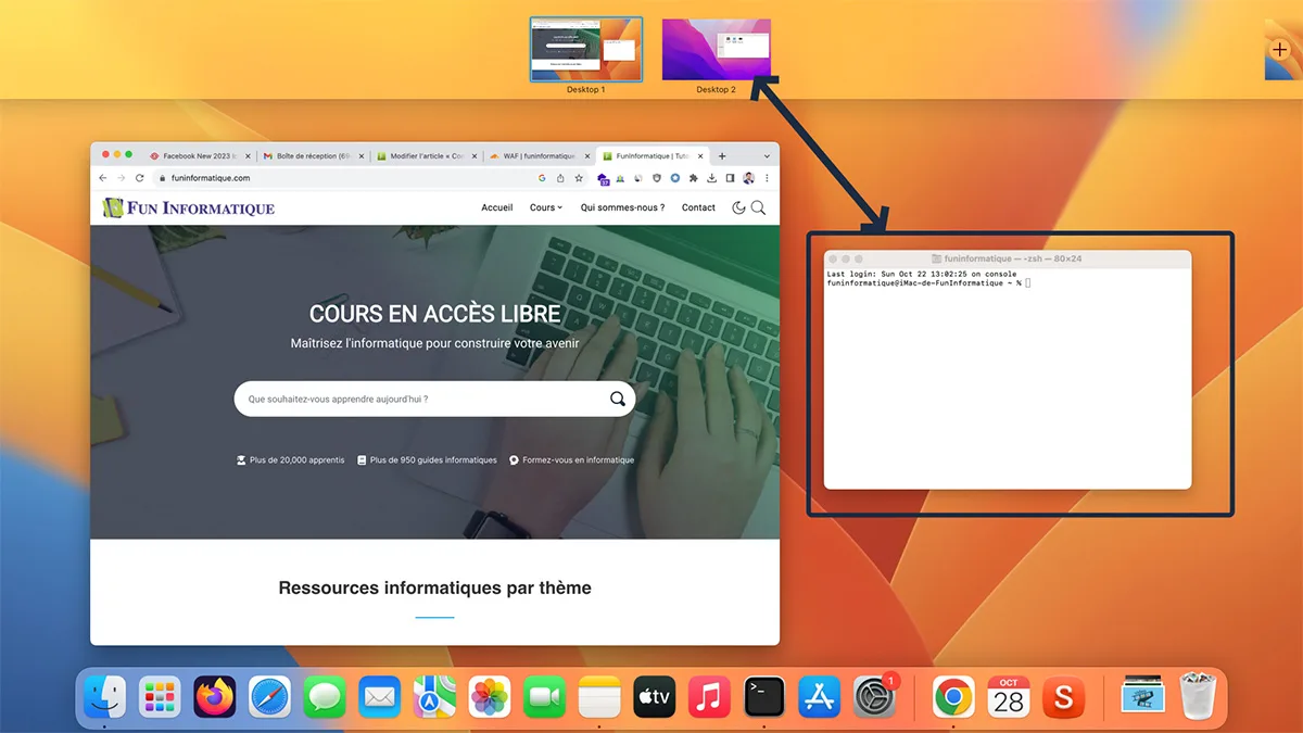 Deplacer app macos mission control nouveau bureau