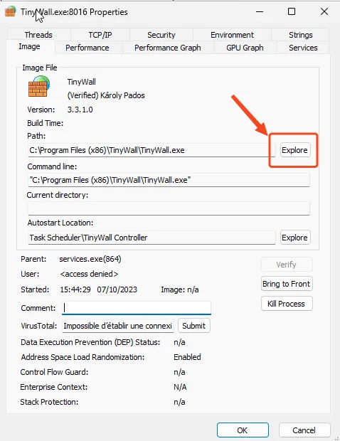 Supprimer fichier suspect