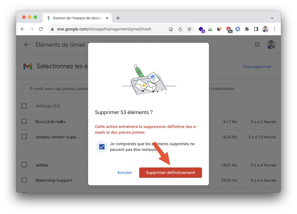 Google one tout supprimer optimiser stockage gmail