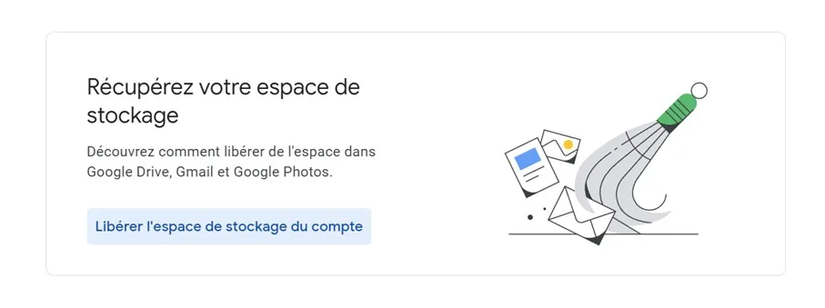 Les éléments suggérés google one