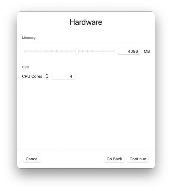 materiel config machine virtuelle mac utm 2