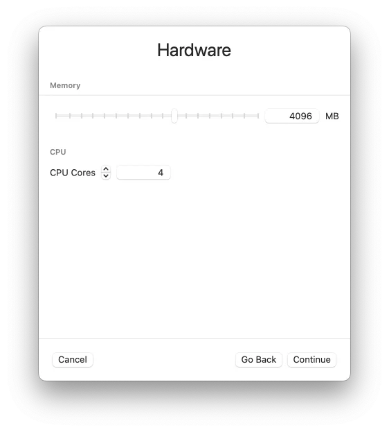 materiel config machine virtuelle mac utm 2