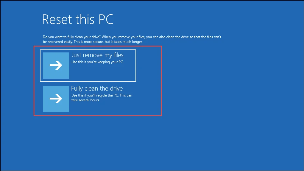 Reinitialiser windows 5