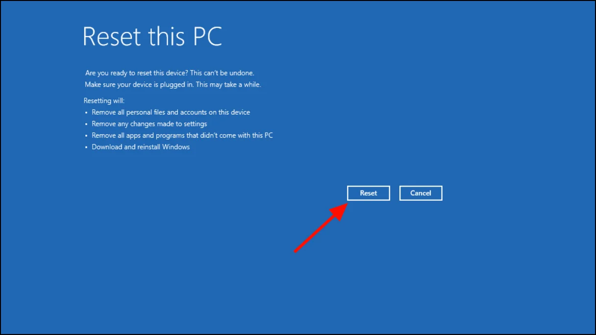 Reinitialiser windows 6