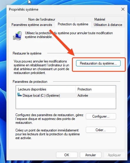 Restauration systeme