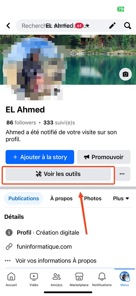 Mode pro facebook voir les outils