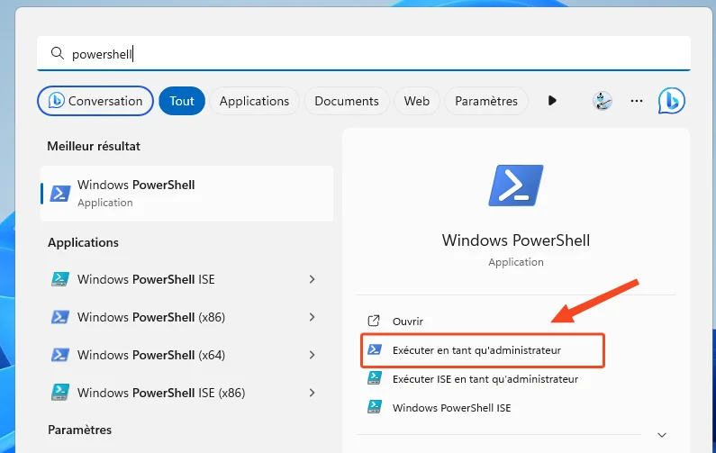 Powershell windows 11 mode admin