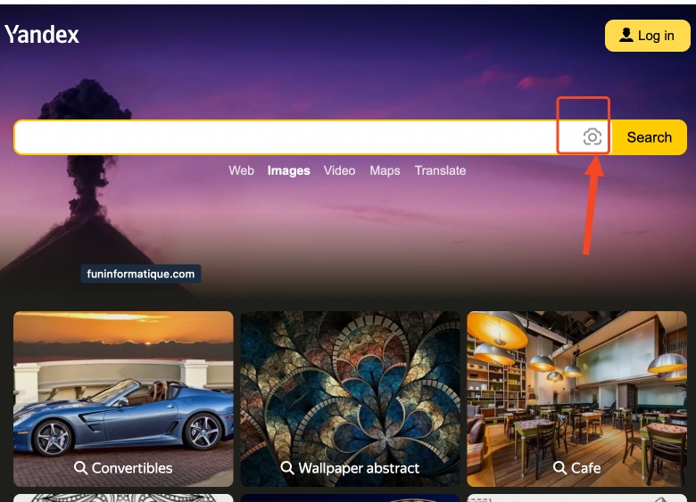 Search images on Yandex