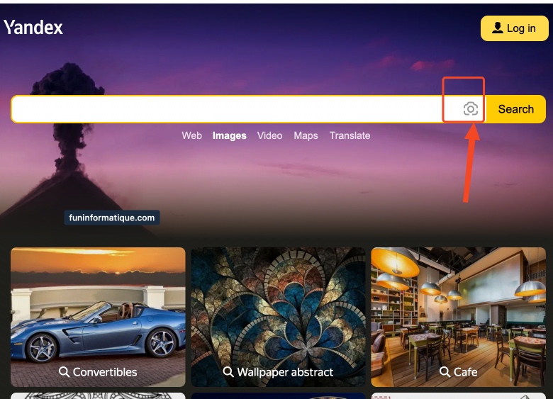 Recherche images sur Yandex