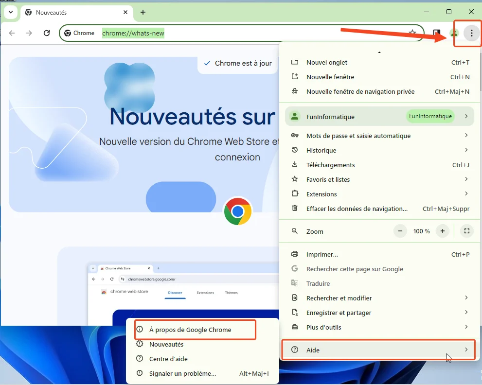 Google chrome mise jour