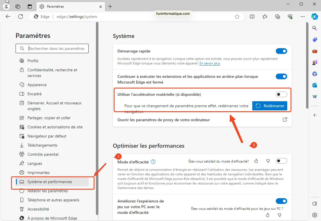 Microsoft edge aceleration materiel