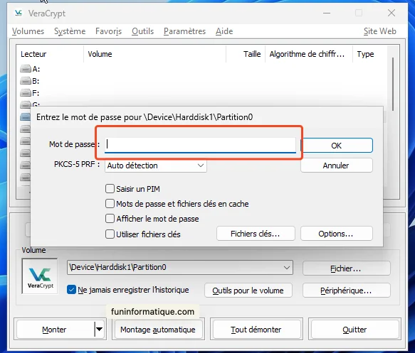 Decrypter cle usb veracrypt